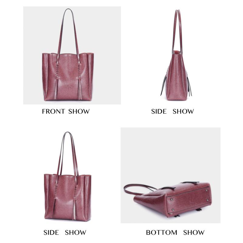 Изображение товара: Модные дизайнерские сумки из натуральной кожи, женские вместительные сумки-тоуты из воловьей кожи, роскошные сумки высокого качества, большие сумки с верхними ручками 2019