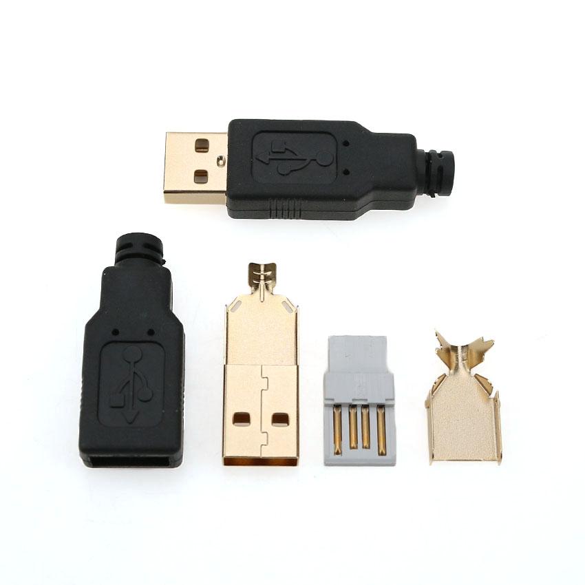 Изображение товара: Cltgxdd Type A Male USB 2,0 позолоченный 4-контактный разъем Jack, разъем типа пайки, аксессуары для кабеля