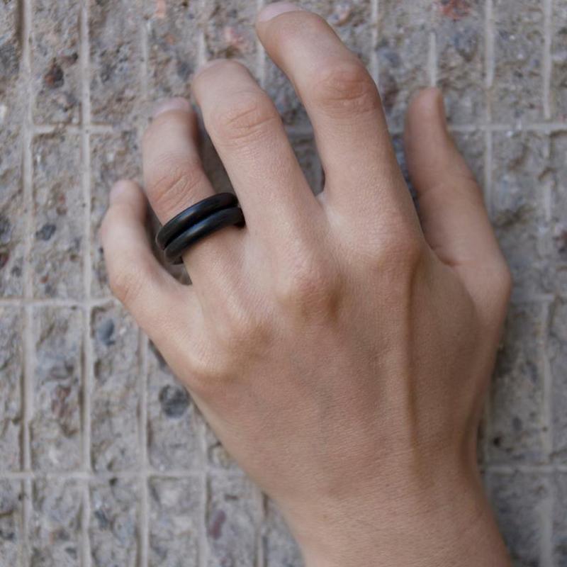 Изображение товара: YD & YDBZ новый резиновый браслет и кольцо набор ручной работы ювелирные изделия в стиле панк Модные браслеты мягкие кольца Модный Ювелирный набор оптом