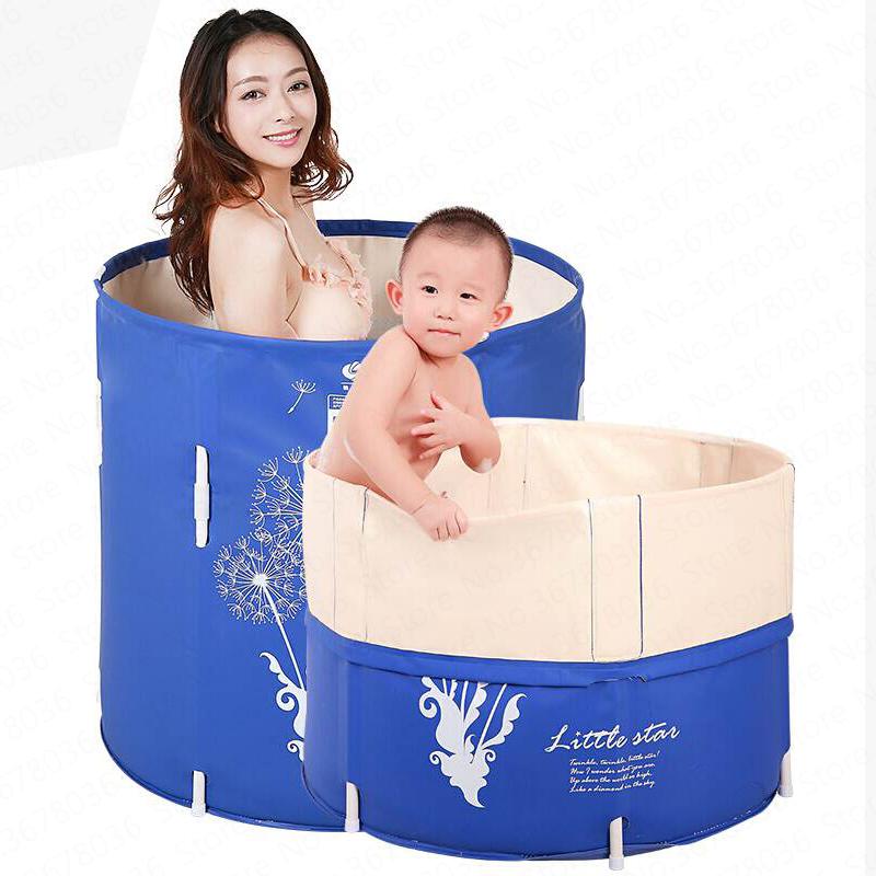 Изображение товара: Пластиковый барабан для ванны, Съемный складной домашний утолщенный удобный изоляционный надувной корпус для взрослых и детей в семейном стиле