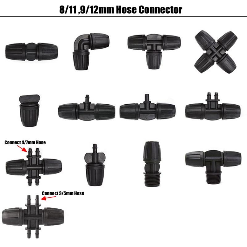 Изображение товара: 100 шт. многофункциональные Заглушки для шланга 9/12 мм 8/11 мм 4/7 мм, пластиковый Коннектор с зазубринами, садовая заглушка для капельного орошения, детали для полива
