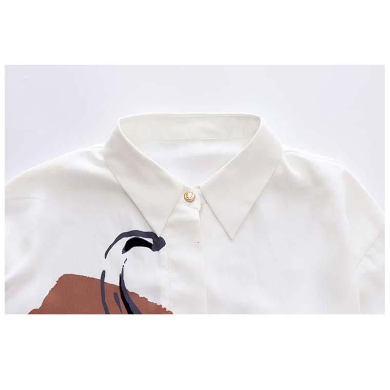 Изображение товара: Длинная женская блузка размера плюс, Женские топы и блузки, Офисная Женская рубашка, повседневные винтажные элегантные топы, белые блузки, одежда с принтом