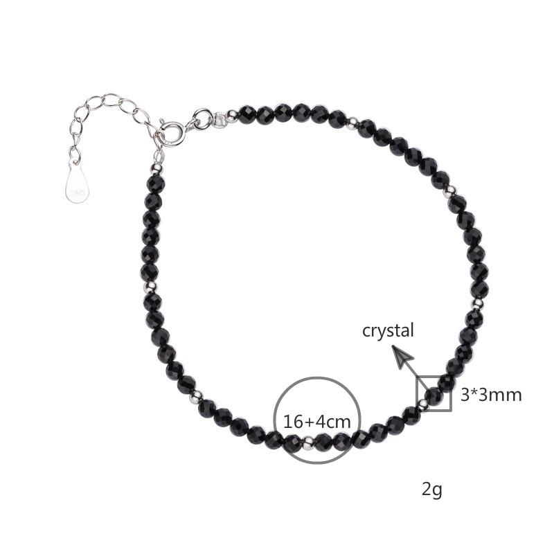 Изображение товара: Женский браслет Flyleaf из стерлингового серебра 925 пробы, браслеты с черным шпинелем и кристаллами, Изящные Ювелирные Браслеты