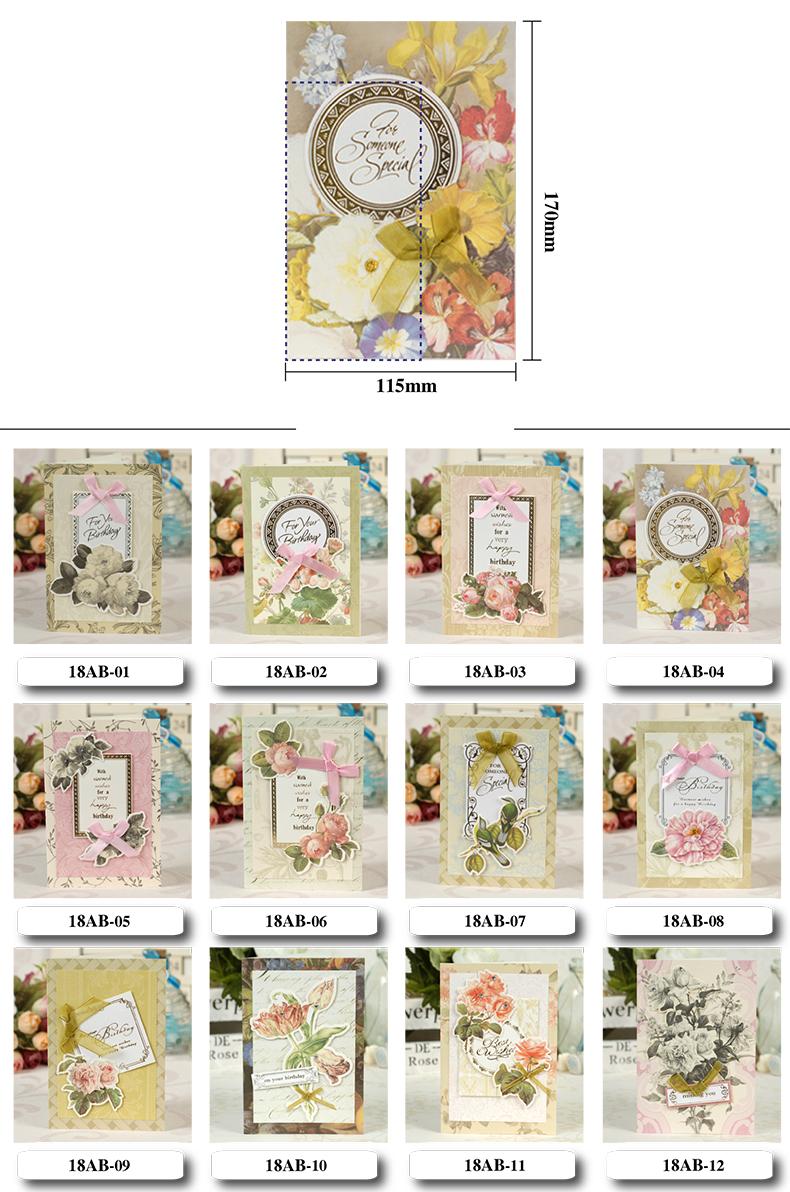 Изображение товара: Многослойные 3d-открытки Eno, винтажные открытки ручной работы на день рождения, Подарочные Цветочные открытки