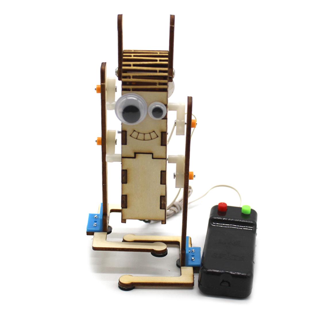 Изображение товара: Забавная игрушка, управление проводом, деревянный ходячий робот «сделай сам», физика, научный игрушки для экспериментов, собранные материалы