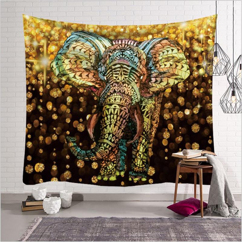 Изображение товара: Гобелен из микрофибры в виде слона, настенное украшение для комнаты, настенный гобелен в виде мандалы, домашний текстиль