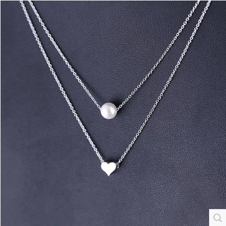 Изображение товара: Ожерелье-чокер женское, серебро 925 пробы, золотистое, многослойное, с сердечками