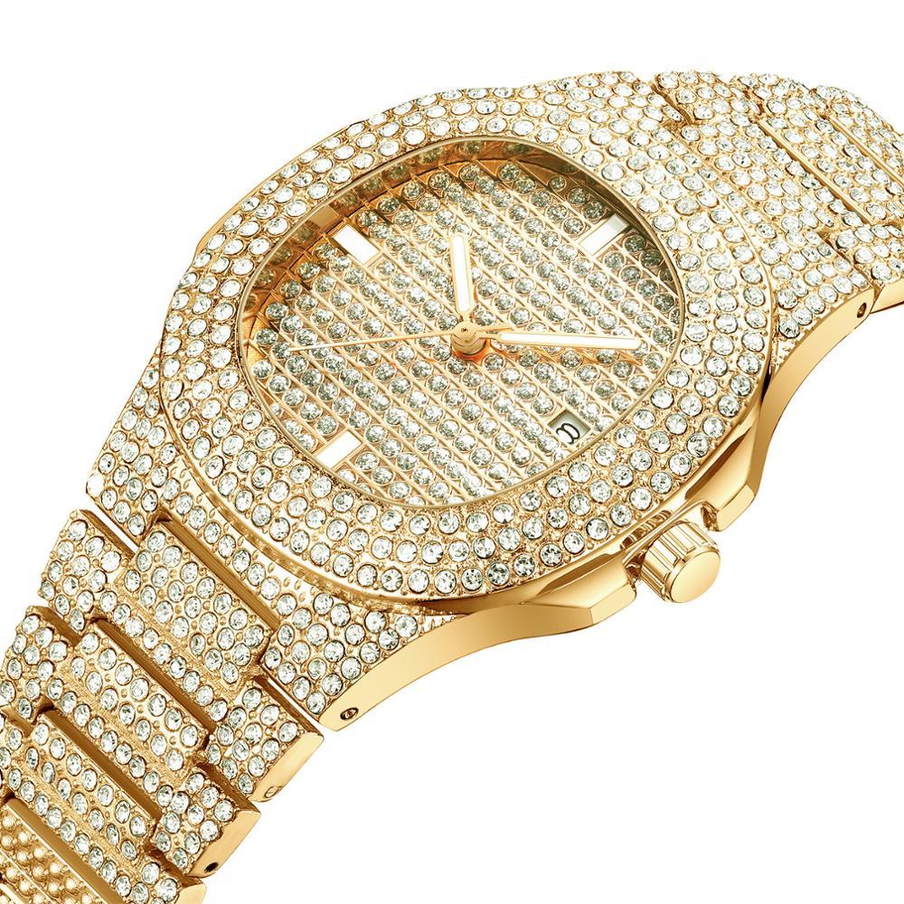 Изображение товара: Новые роскошные женские часы с бриллиантами, серебряные, уникальный дизайн, женские часы с браслетом, водонепроницаемые кварцевые часы из нержавеющей стали
