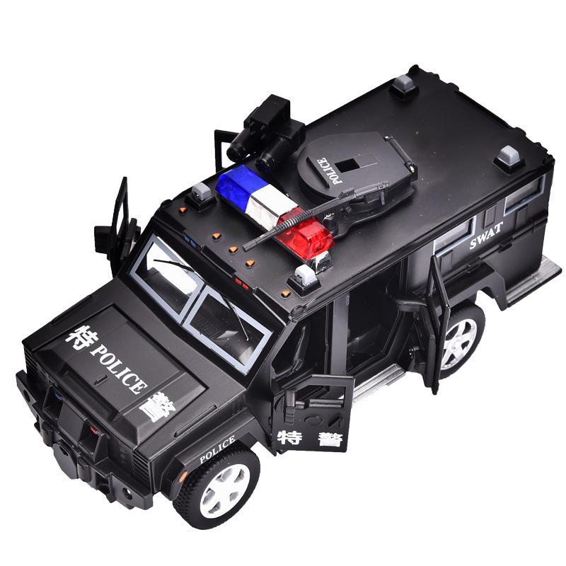 Изображение товара: Распродажа 1:32 специальный полицейский бронированный автомобиль сплава модель, моделирование детский звук и свет оттяните назад Игрушечная модель автомобиля, бесплатная доставка