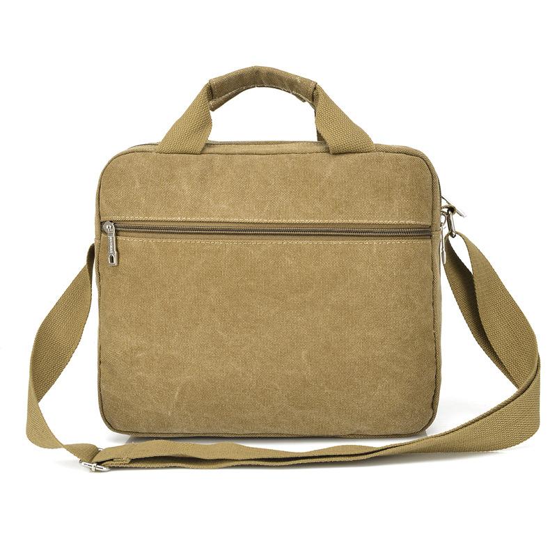 Изображение товара: Портфель мужской холщовый, повседневная сумка-тоут, мессенджер через плечо, маленькая дорожная квадратная сумочка на ремне