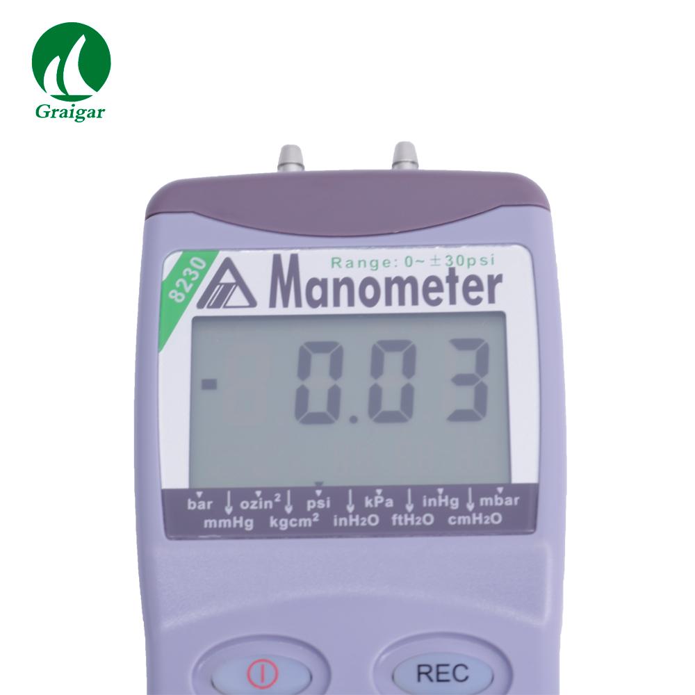 Изображение товара: Цифровой измеритель давления AZ8230, прибор для измерения дифференциального давления, диапазон 0-30psi