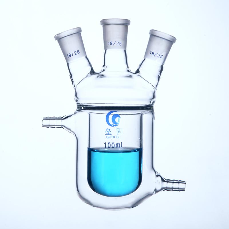 Изображение товара: Реакционная бутылка с тремя горлышками, толстая настенная колба из боросиликатного стекла, лабораторный реактор для пилотных заводов