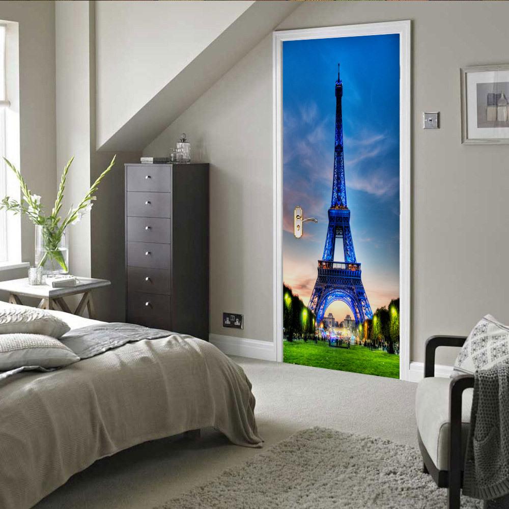 Изображение товара: Франция Парижское полотенце двери стикер DIY наклейки для домашнего декора самоклеющиеся обои водоотталкивающие обои для спальни двери