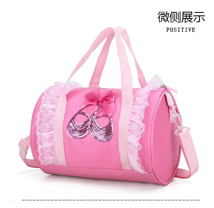 Изображение товара: Балетная сумка с вышивкой для девочек, розовые балетные сумки для детей, балетная обувь, сумка через плечо, холщовые танцевальные рюкзаки, танцевальные сумки