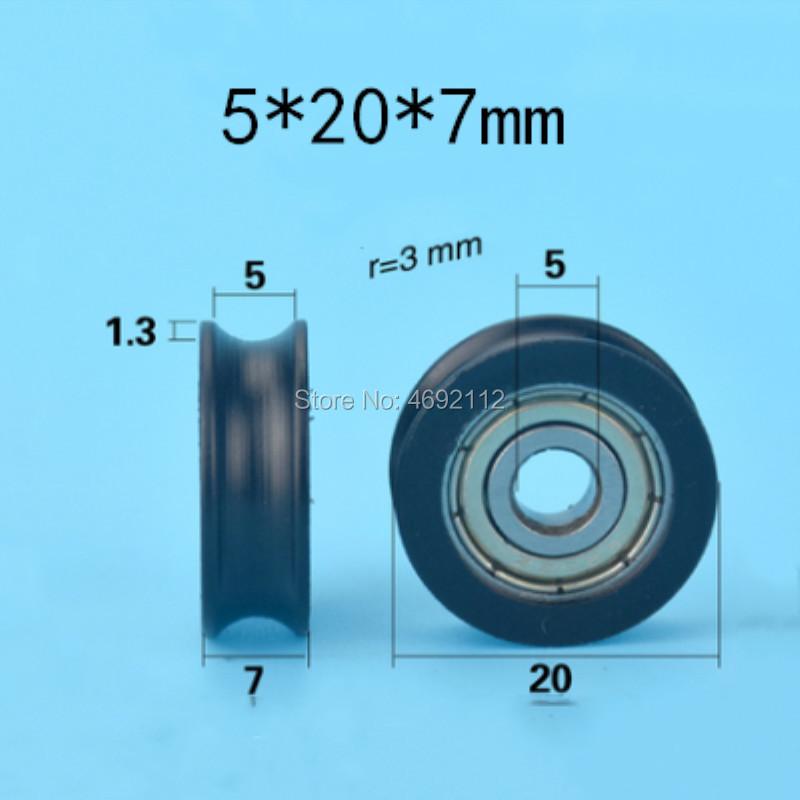 Изображение товара: 10 шт. 5*20*7 мм Бесплатная доставка радиальный U-образный встроенный 625ZZ с выдвижными ящиками оборудование для 3d принтера Прорезиненные подшипник шкива