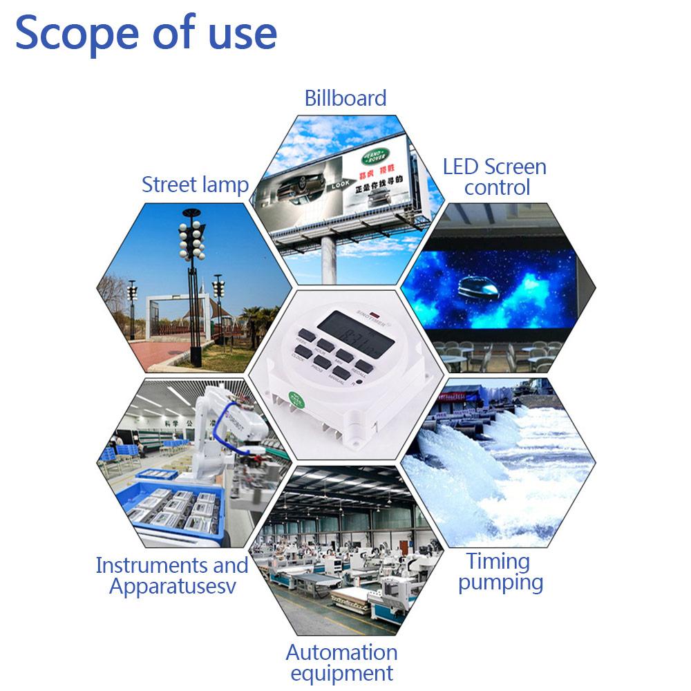 Изображение товара: 220 В цифровой 7 дней программируемый таймер большой ЖК 16A перезаряжаемое устройство управления Переключатель 12 В/24 В/110 В для освещения и электроника