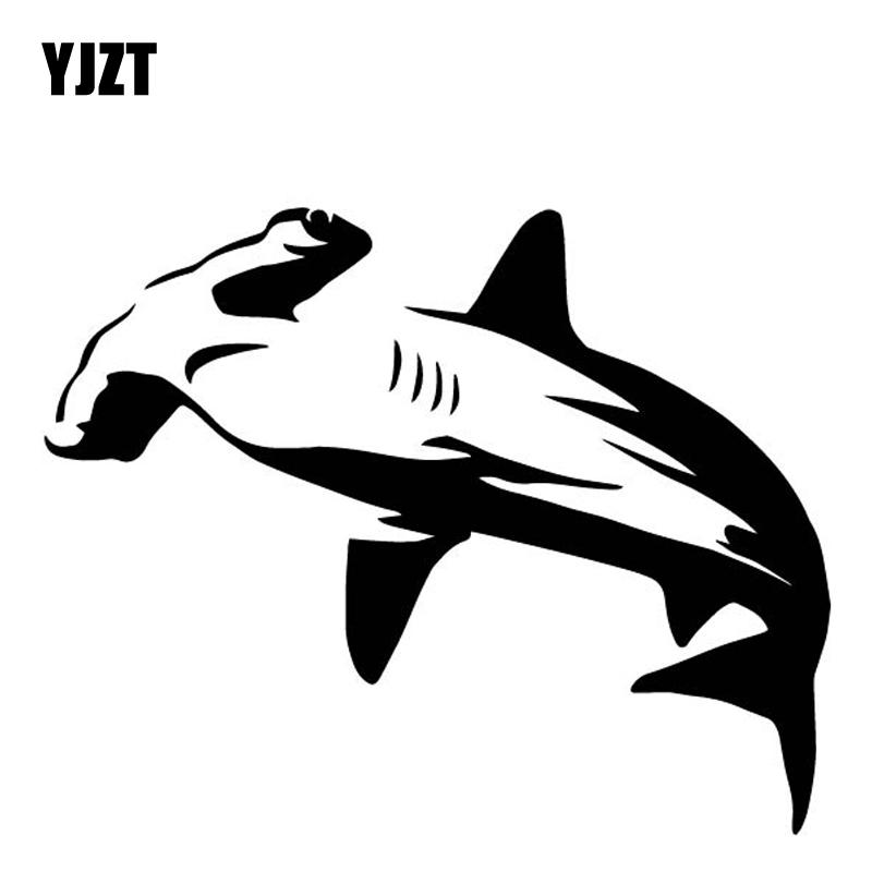 Изображение товара: YJZT 16,9 см * 13,5 см декорирование головы молотковой акулы узор Автомобильная наклейка кузов автомобиля виниловая наклейка черный/серебряный цвет