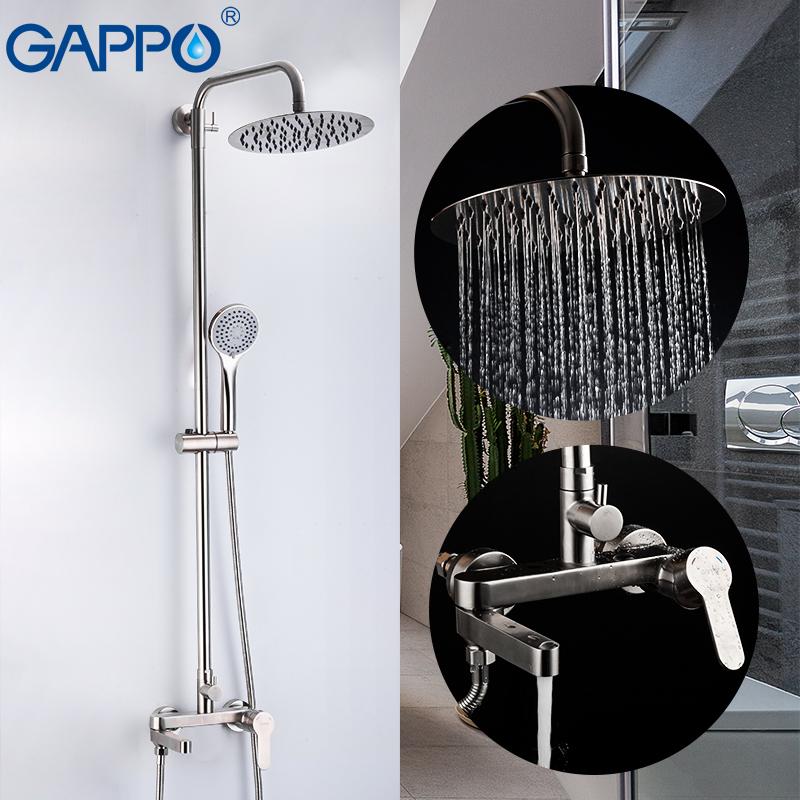 Изображение товара: GAPPO 304 нержавеющая сталь для ванной комнаты Смесители для душа холодной и горячей воды Анти-обжигающие Смесители для ванной комнаты