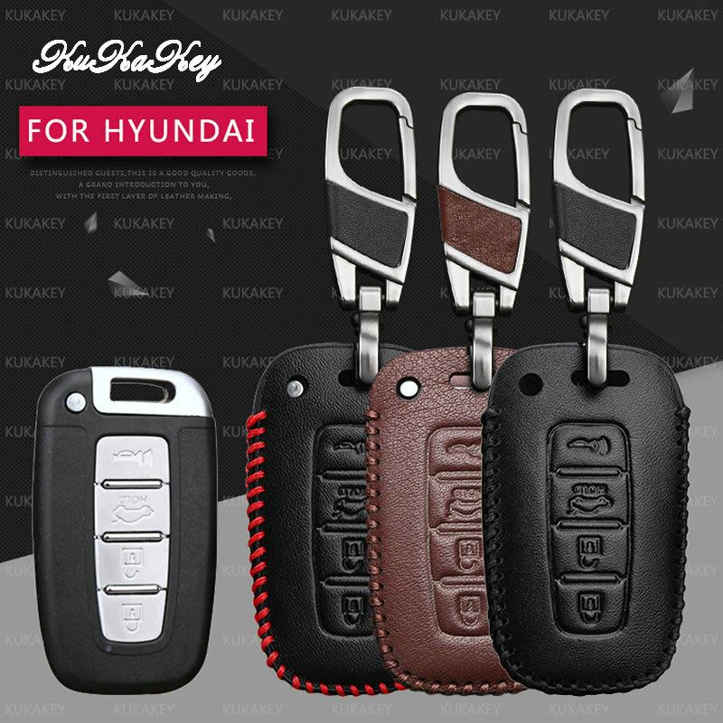 Изображение товара: Кожаный чехол для автомобильных ключей с кольцом для ключей для Hyundai Solaris I30 IX35 Tucson акцент, Гетц Elantra Sonata