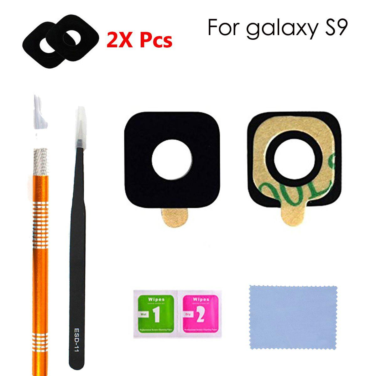 Изображение товара: 2 упаковки задняя камера стеклянная крышка объектива Замена для Samsung Galaxy S9 с набором инструментов и клей предустановлен