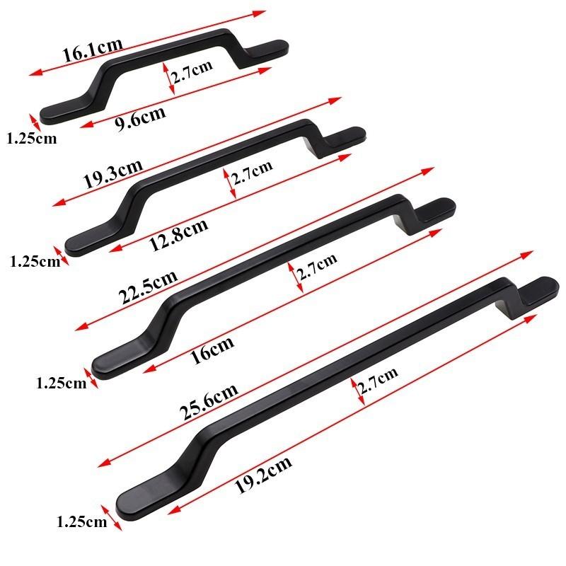 Изображение товара: Европейская однотонная черная ручка QVWN, Простые Длинные ручки, дверные ручки для шкафа, ящика, фурнитура для мебели, шкафа