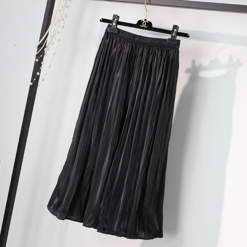 Изображение товара: Женская длинная юбка с завышенной талией, юбка-зонтик с драпировкой, Длинная Юбка До Колена, лето 2020