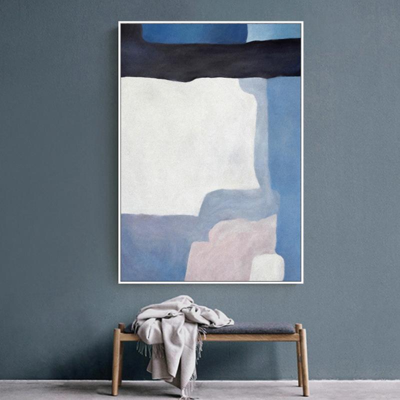 Изображение товара: Абстрактные синие креативные картины на холсте морской пейзаж, постер, художественное украшение, картина Canva, современный декор для спальни, гостиной