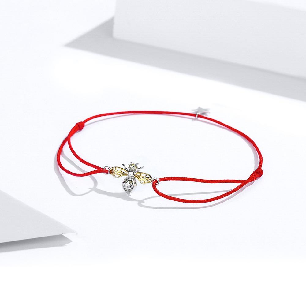 Изображение товара: Пчелы браслеты для женщин 925 серебро золото Цвет звено цепи браслеты и браслеты из стерлингового серебра ювелирные изделия