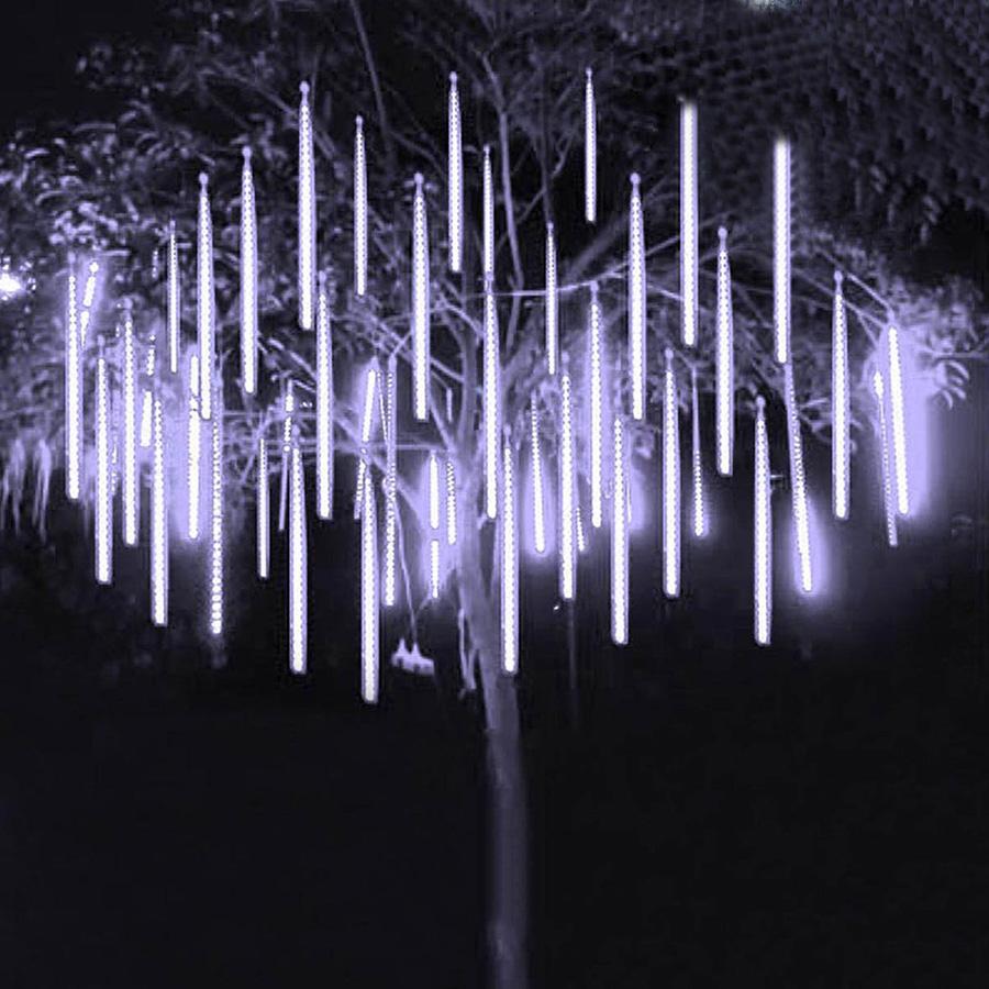 Изображение товара: Уличная Гирлянда-занавеска Thrisdar, 50 см, гирлянда-сосулька, 8 шт., гирлянда-трубка «метеоритный дождь», сказосветильник светильник для свадьбы, рождественской елки