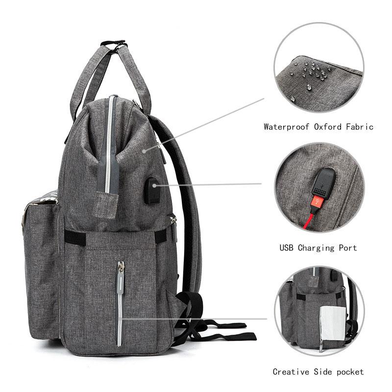 Изображение товара: Новый рюкзак для мам на молнии, Вместительная дорожная сумка для беременных, Детская сумка для пеленки, многофункциональная сумка для кормления, рюкзак для ухода за ребенком