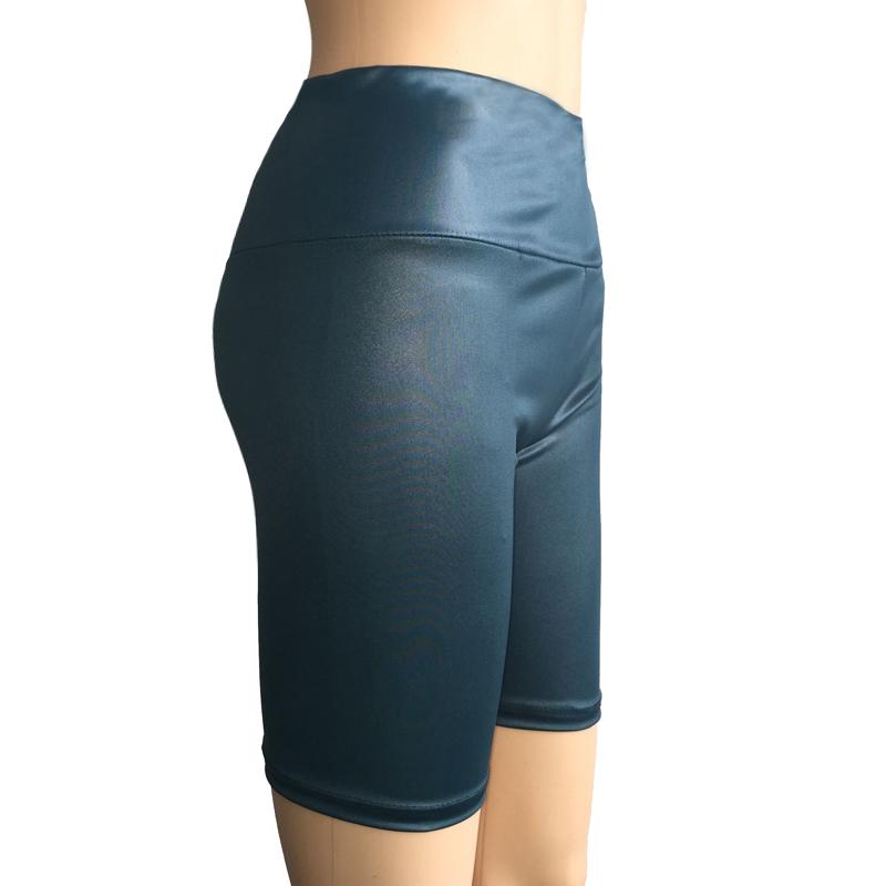 Изображение товара: TENTEN женские короткие штаны с высокой талией женские короткие леггинсы до колена байкерские короткие женские летние тонкие Стрейчевые леггинсы с полиуретановым покрытием