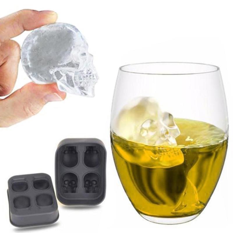 Изображение товара: 3D форма для изготовления кубиков льда, самодельный креативный силикагель, пистолет, пуля, Череп, форма для дома, бара, вечеринки, крутого виски, вина, мороженого