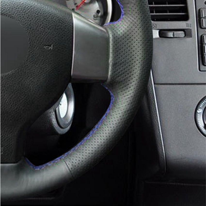 Изображение товара: Искусственная кожа черного цвета для Nissan Tiida Чехлы рулевого колеса автомобиля-2004, 2010, 2006-2011, Versa 2007-2011