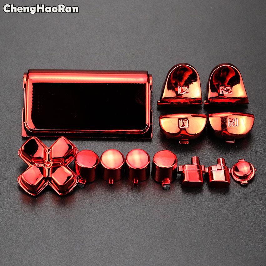 Изображение товара: ChengHaoRan полный набор кнопок мод набор хромированный цвет для контроллера Sony PS4 R1 L1 R2 L2 ABXY D-pad кнопки с крышкой батареи