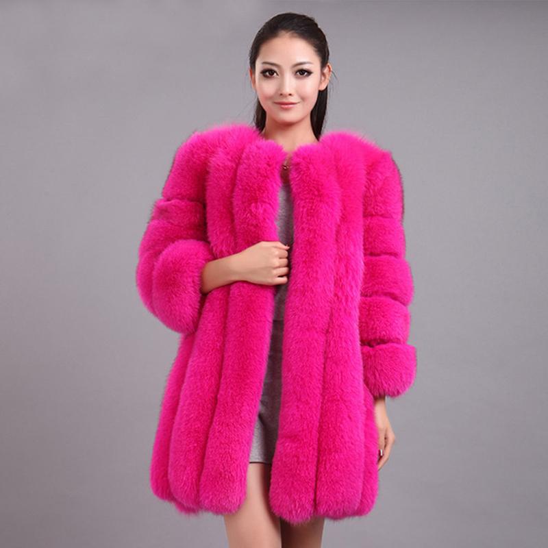Изображение товара: Savabien/роскошное пальто из искусственного меха для женщин, большие размеры, зимняя Толстая теплая элегантная верхняя одежда 2019, модная черная меховая искусственная Меховая куртка розового цвета