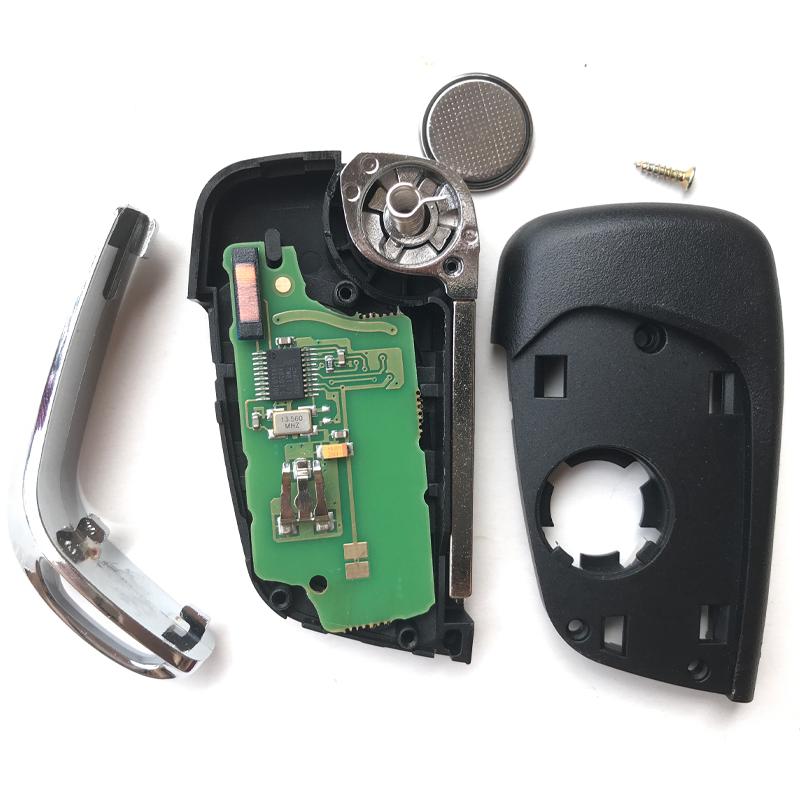 Изображение товара: Модифицированный дистанционный ключ 433 МГц для Peugeot 307 308 207 208 408 В комплекте 2 кнопки автомобильный раскладной ключ ID46 чип VA2 Blade CE0536