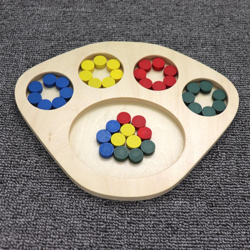 Изображение товара: Развивающая игрушка Монтессори, лоток для сортировки цветов, подходящая игрушка, бизиборд, развивающая игрушка для восприятия цветов для детей
