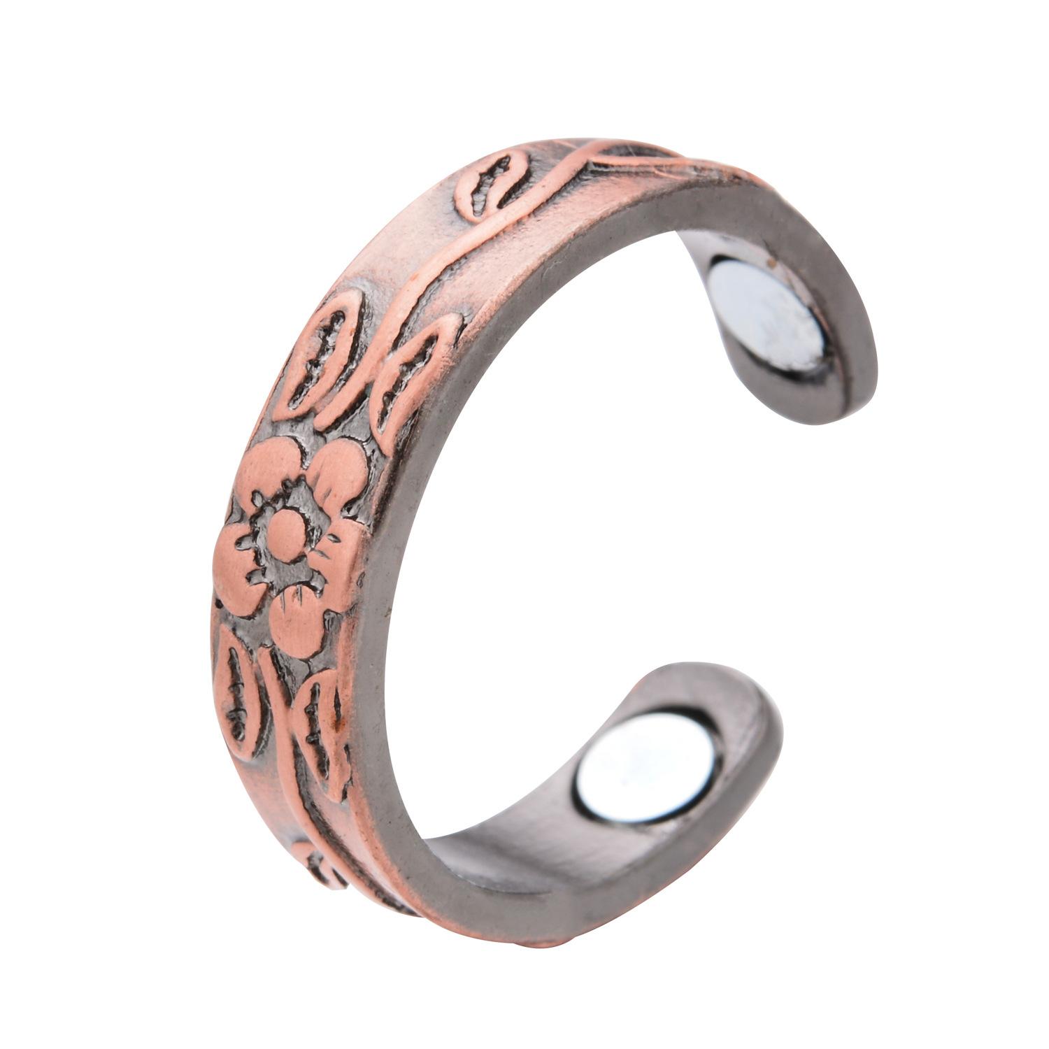 Изображение товара: Женское розовое золото черное магнитное кольцо здоровья предотвращает храп держать тонкий фитнес потеря веса похудение магнитное кольцо для мужчин