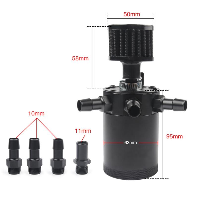 Изображение товара: Универсальный Гоночный тупик 3-Порты и разъёмы маслоуловитель воздух нефть сепаратор со съемным клапан