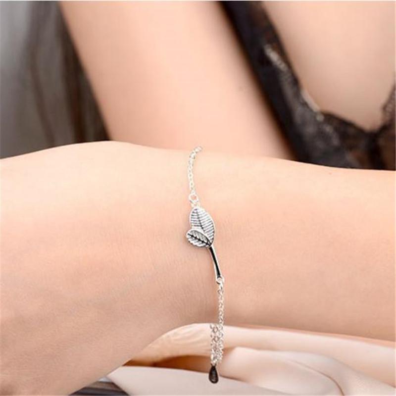 Изображение товара: Everoyal, модные браслеты из стерлингового серебра 925 пробы для женщин, ювелирное изделие, очаровательный серебряный браслет с листьями, женский браслет, аксессуары для женщин