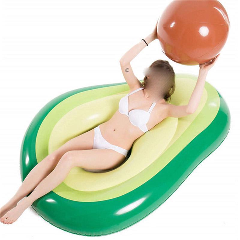 Изображение товара: Надувной бассейн авокадо, плавающий ряд, летняя пляжная игрушка-плот для водных видов спорта, воздушная подушка для детей и взрослых, высокое качество