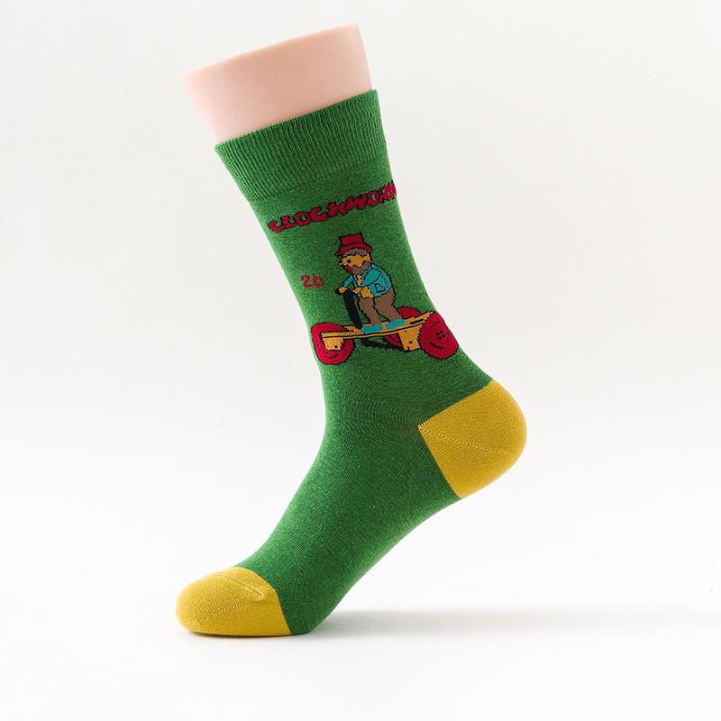 Изображение товара: PEONFLY модные милые Креативные Носки с рисунком динозавра робота Хлопковые женские носки высшего качества забавные носки с мультяшным изображением монстра прекрасные носки