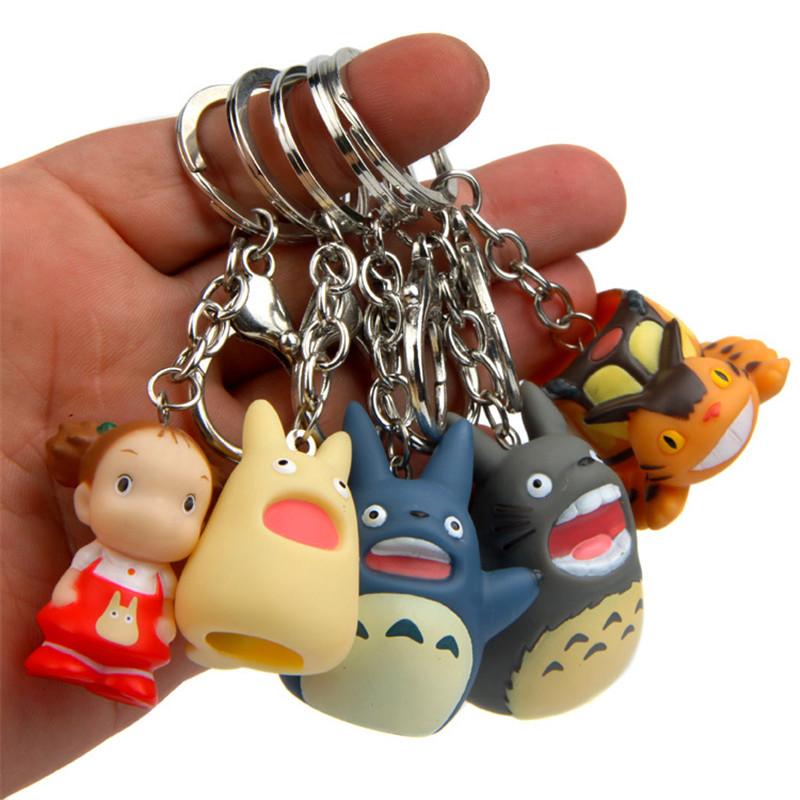 Изображение товара: Японский аниме брелок для ключей мой сосед брелок Тоторо для женщин Хаяо Миядзаки комикс подвески для фанатов брелок из ПВХ брелок для ключей детские подарки