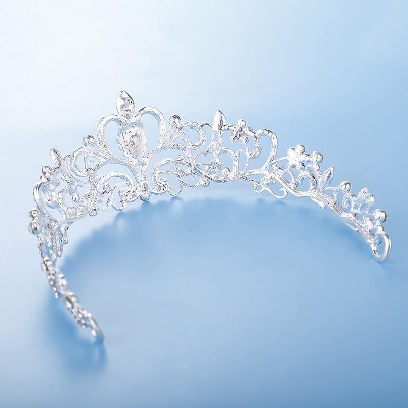 Изображение товара: Невесты корона для невесты; Платье принцессы со стразами и украшения для волос и торжественная одежда для детей Queen тиара стразы на день рождения девочка корона диадемы