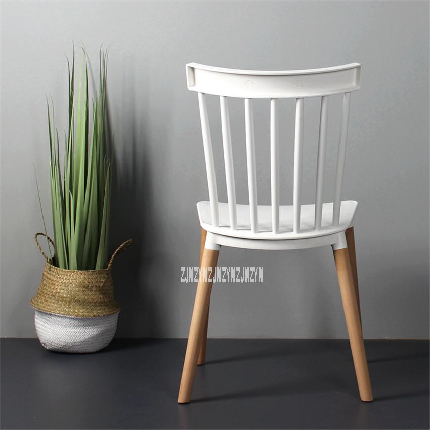 Изображение товара: EC-13 простой обеденной стул современный пластиковый стул со спинкой, стул для отдыха, стул для переговоров, простой стул с деревянной ножкой, повседневный стул