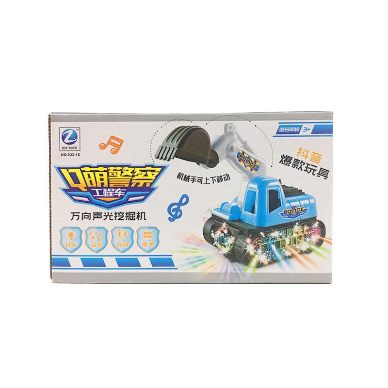 Изображение товара: Креативный музыкальный и светящийся детский поворотный игрушечный автомобиль полицейский грузовик экскаватор для маленьких мальчиков игрушечный автомобиль подарок