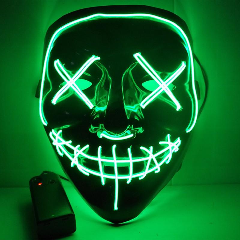Изображение товара: Ужас Хэллоуин светодиодсветильник ящаяся маска косплей маски для вечеринки год чистый год выборов Забавные Маски светятся в темноте много вариантов