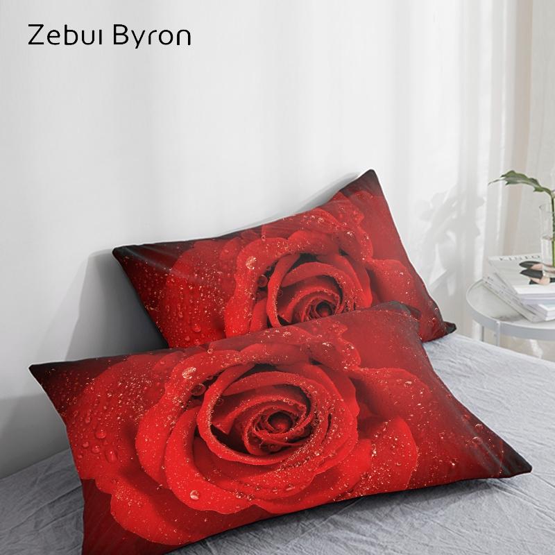 Изображение товара: 3D HD Pillow Case Pillowcase Custom/50x70/50x75/50x80/70x70 Decorative Pillow Cover,Bedding Rose Flower,Drop Ship