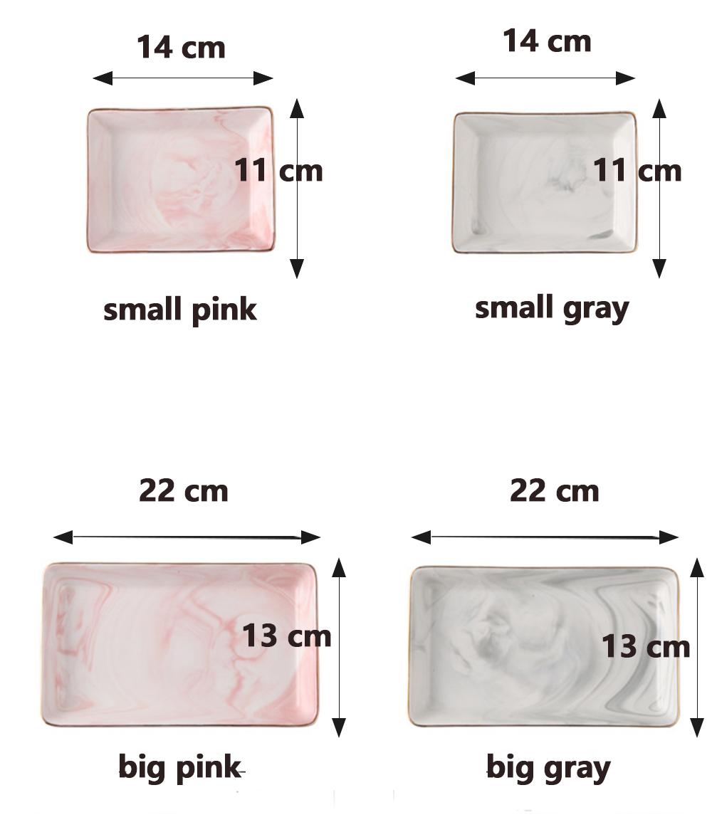 Изображение товара: Творческий золотой мраморный поднос Керамика тарелки для десерта Еда пластины ювелирные изделия кольцо Цепочки и ожерелья блюдо Ванная комната Vanity лоток для хранения брелок