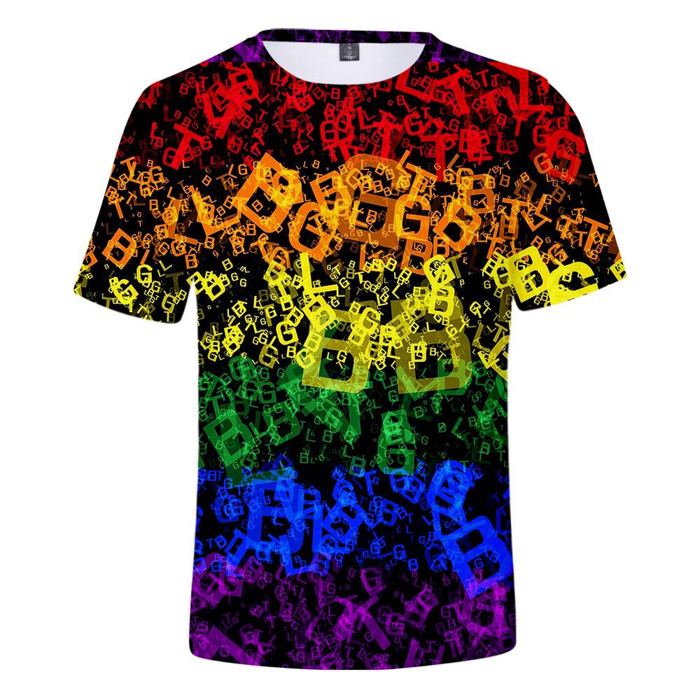 Изображение товара: Футболка ЛГБТ с радужным флагом для лесбиянок, мужская и женская футболка, футболка с коротким рукавом, футболки в стиле Харадзюку, топы, брендовая одежда, женская одежда